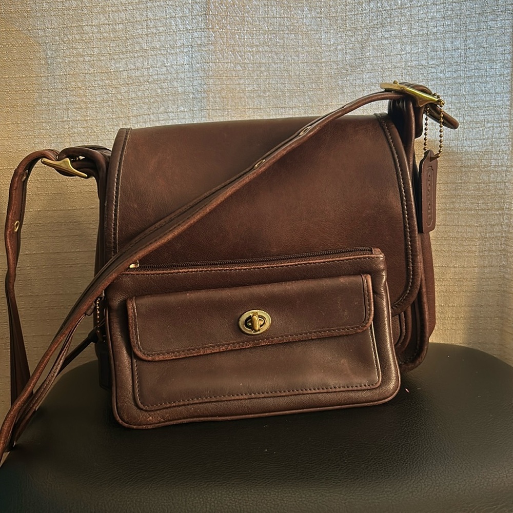 Vintage Coach Rambler brown Leather Legacy Shoulder Crossbody Bag 9061